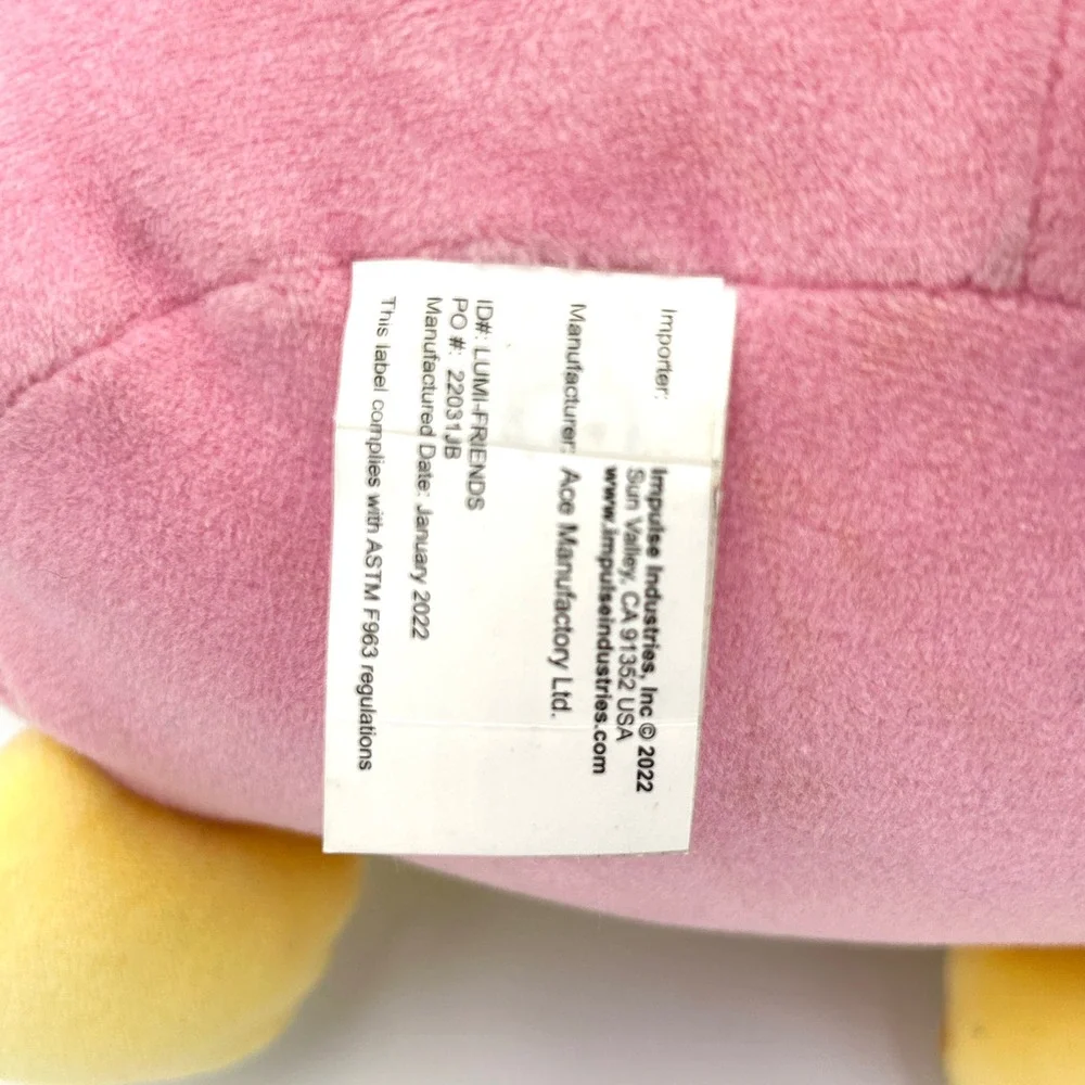 Beamies World Lumi Friends Glow in the Dark Squishy Plush Olivia Pink Yellow NWT